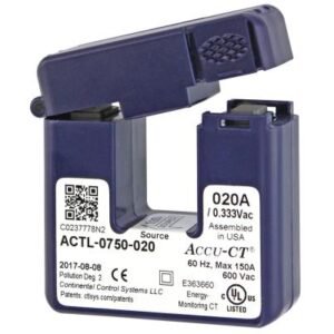 HOBO Sensor Arus 20 Ampere Accu-CT Split-Core 333mV T-ACT-0750-020 Tipe T-ACT-0750-020