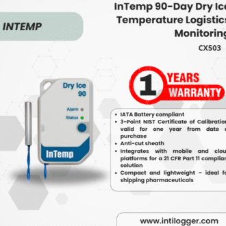 Alat Perekam Data Suhu InTemp 90-Day Dry Ice Temperature Logistics Monitoring CX602
