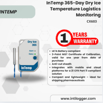 InTemp Alat Perekam Data Suhu 365-Day Dry Ice Temperature Logistics Monitoring CX603