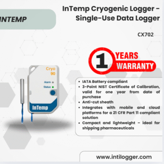 InTemp Alat Perekam Data Suhu  Cryogenic Logger - Single-Use Data Logger CX702