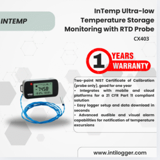 InTemp Alat Perekam Data Suhu Ultra-low Temperature Storage Monitoring with RTD Probe CX405