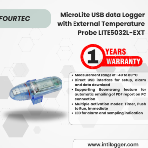 Fourtec lat Perekam Data Suhu Data Logger MicroLite USB data Logger with External Temperature Probe LITE5032L-EXT