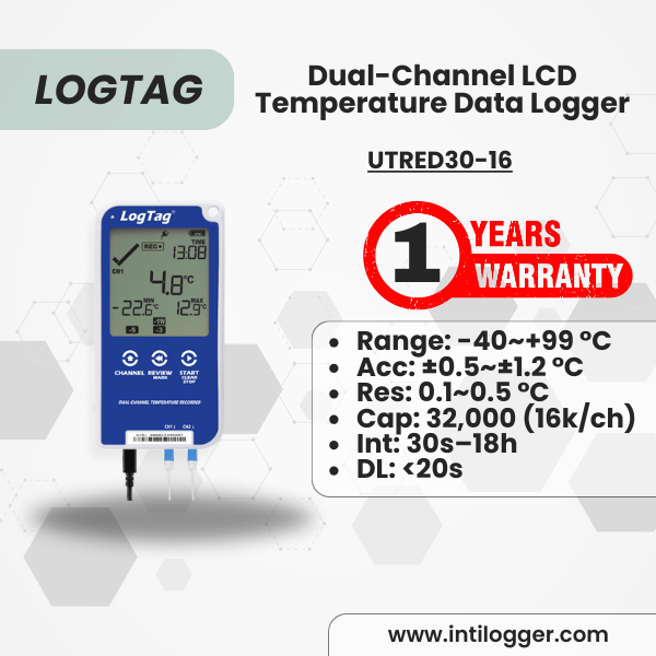 LogTag Alat Perekam Data Suhu Data Logger UTRED30-16