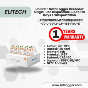 Elitech Alat Perekam Data RC-17 USB Data Logger Suhu Sekali Pakai -30℃~70℃