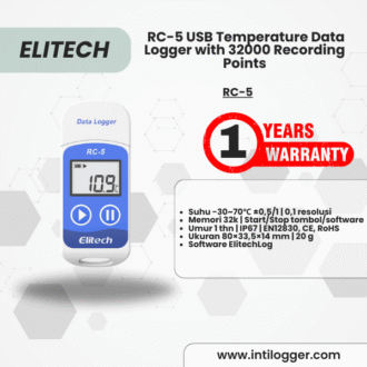 Elitech Alat Perekam Data RC-5 USB Temperature Data Logger dengan 32.000 Titik Perekaman