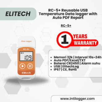 Elitech Alat Perekam Data RC-5+ USB Temperature Data Logger Reusable dengan Laporan PDF Otomatis