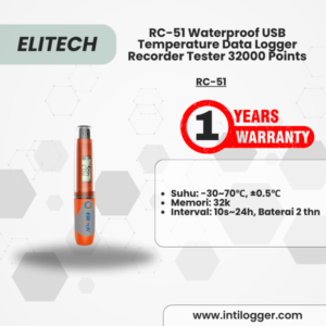 Elitech Alat Perekam Data RC-51 USB Waterproof Temperature Data Logger – Perekam Suhu 32.000 Titik