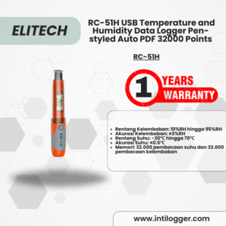 Elitech Alat Perekam Data RC-51H USB Temperature & Humidity Data Logger – Pen Style, Auto PDF, 32.000 Titik