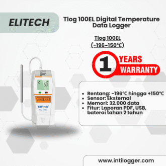 Elitech Alat Perekam Data Tlog 100EL Digital Temperature Data Logger – Reusable USB, Auto PDF, 32.000 Titik, Probe Eksternal -196℃ ~ 150℃