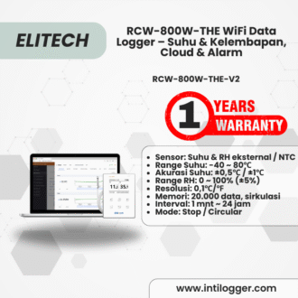 Elitech Alat Perekam Data RCW-800W-THE | Wireless Data Logger Digital Suhu & Kelembapan Real-Time WiFi dengan Cloud Gratis