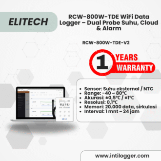Elitech Alat Perekam Data RCW-800W-TDE | Wireless Data Logger Suhu Real-Time WiFi dengan Dual Probe Eksternal & Cloud Gratis