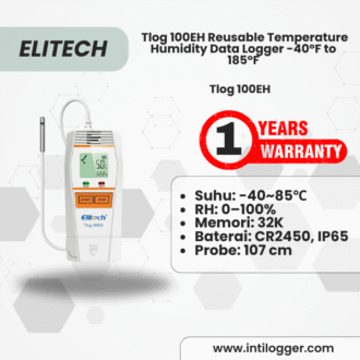 Elitech Alat Perekam Data Tlog 100EH Data Logger Suhu & Kelembapan Reusable -40°F hingga 185°F