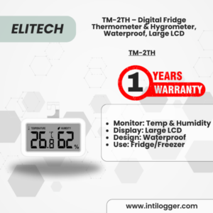 Elitech Alat Perekam Data TM-2TH Termometer & Higrometer Kulkas Digital Tahan Air dengan Layar LCD Besar