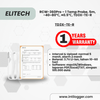 Elitech RCW-360Pro 【One Temperature Probe】Probe Length: 5m(16.4ft). Measuring Range: -40~80℃(-40~176℉), Accuracy: ±0.5℃(0.9℉), TD3X-TE-R
