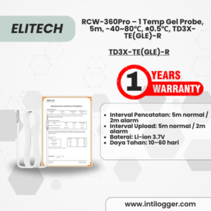 Elitech RCW-360Pro 【One Temperature Gel Probe】Probe Length: 5m(16.4ft). Measuring Range: -40~80℃(-40~176℉), Accuracy: ±0.5℃(0.9℉), TD3X-TE(GLE)-R