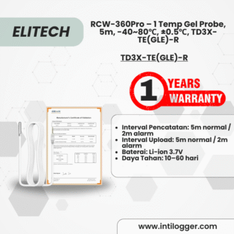 Elitech RCW-360Pro 【One Temperature Gel Probe】Probe Length: 5m(16.4ft). Measuring Range: -40~80℃(-40~176℉), Accuracy: ±0.5℃(0.9℉), TD3X-TE(GLE)-R