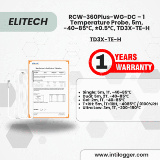 Elitech RCW-360Plus-WG-DC 【One Temperature Probe】Probe Length: 5m(16.4ft). Measuring Range: -40~85℃(-40~185℉), Accuracy: ±0.5℃(0.9℉), TD3X-TE-H