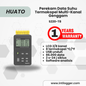 S220-T8 **Perekam Data Suhu Termokopel Multi-Kanal Genggam**