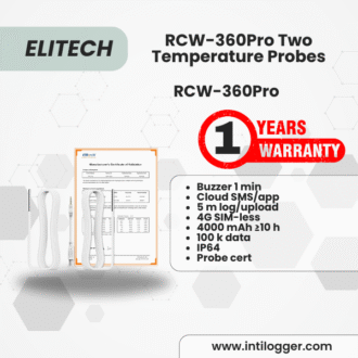 Elitech RCW-360Pro 【Two Temperature Probes】Probe Length: 5m(16.4ft). Measuring Range: -40~80℃(-40~176℉), Accuracy: ±0.5℃(0.9℉), TD3X-TDE-R