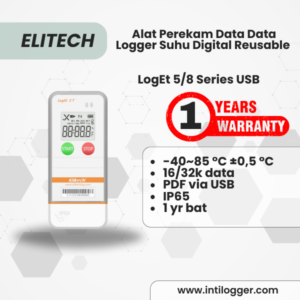 Elitech Alat Perekam Data LogEt 5/8 Series USB Data Logger Suhu Digital Reusable untuk Pemantauan Cold Chain