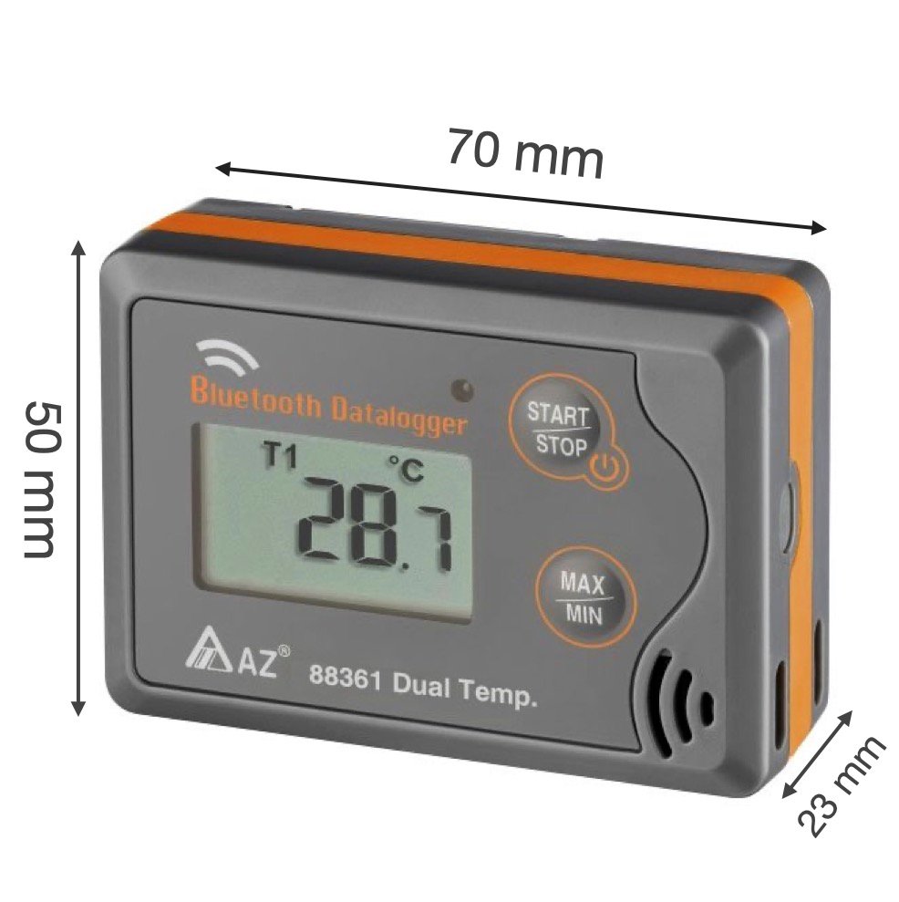 AZ Instrument Alat Perekam Data Bluetooth Temp. Recorder with Probe 88361 AZ EB ( Perekam Suhu Bluetooth dengan Probe ) - Gambar 2
