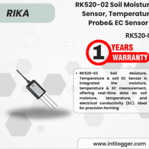 Rika Sensor Kelembaban Tanah, Probe Suhu & Sensor EC (Konduktivitas Listrik) RK520-02 Soil Moisture Sensor, Temperature Probe& EC Sensor