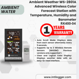Alat Perekam Data Cuaca Ambient Weather WS-2801A Advanced Wireless Color Forecast Station with Temperature, Humidity and Barometer