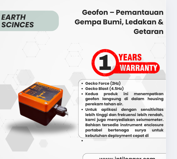 Geofon – Pemantauan Gempa Bumi, Ledakan & Getaran