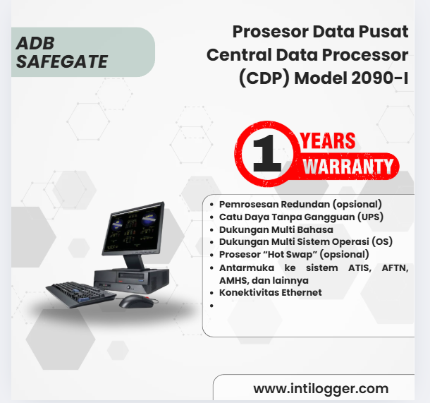 ADB SAFEGATE Prosesor Data Pusat Central Data Processor (CDP) Model 2090-I