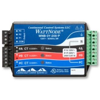 HOBO Sensor Transduser kWh WattNode untuk Sirkuit Cabang 2 atau 3, 208-240 VAC WattNode 208-240 VAC 2 or 3 Branch Circuit kWh Transducer Sensor T-WNB-3Y-208-P