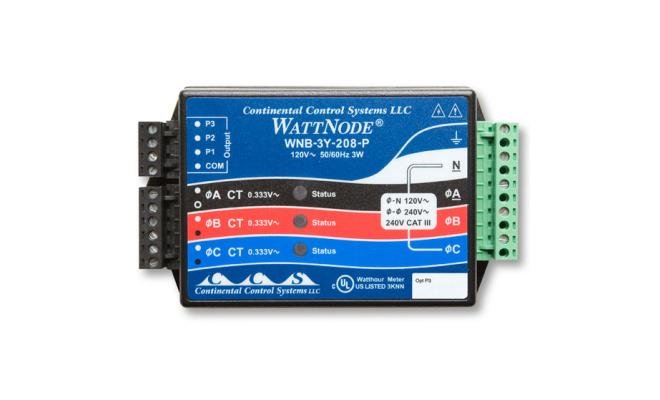 HOBO Sensor Transduser kWh WattNode untuk Sirkuit Cabang 2 atau 3, 208-240 VAC WattNode 208-240 VAC 2 or 3 Branch Circuit kWh Transducer Sensor T-WNB-3Y-208-P