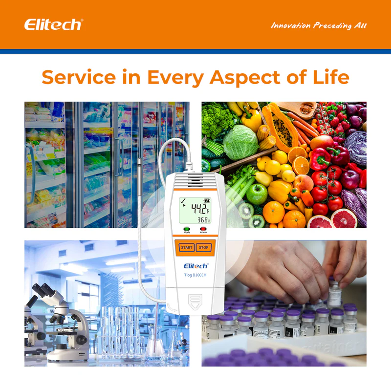 Elitech Alat Perekam Data Tlog B100EH Data Logger Suhu & Kelembapan Wireless Reusable dengan Sensor Eksternal, Laporan PDF, 32.000 Titik - Gambar 7
