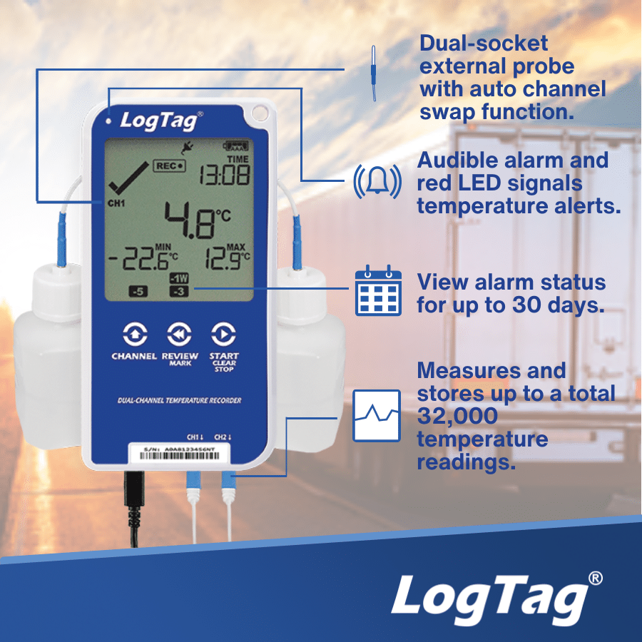LogTag Alat Perekam Data Suhu Data Logger UTRED30-16 - Gambar 3