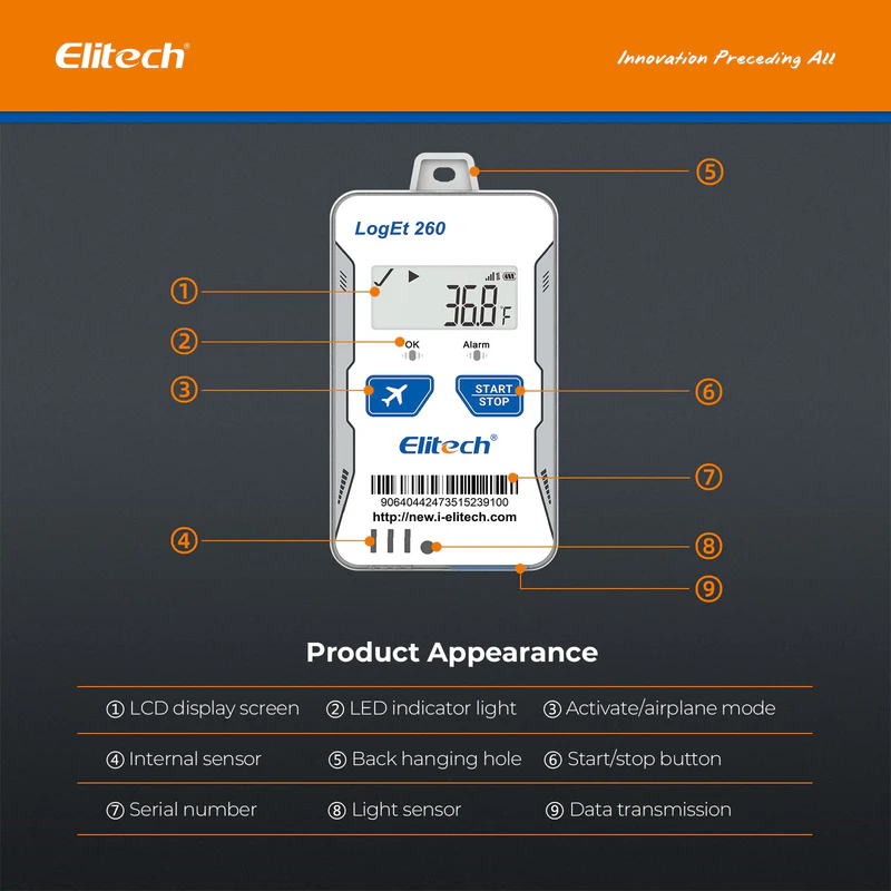 Elitech Alat Perekam Data LogEt 260-TH | Data Logger Suhu & Kelembapan Real-Time 4G GPS dengan SIM Card & Cloud Storage - Gambar 9