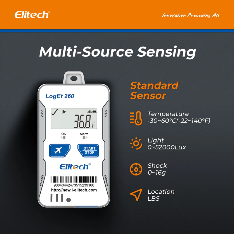 Elitech Alat Perekam Data LogEt 260-TH | Data Logger Suhu & Kelembapan Real-Time 4G GPS dengan SIM Card & Cloud Storage - Gambar 4