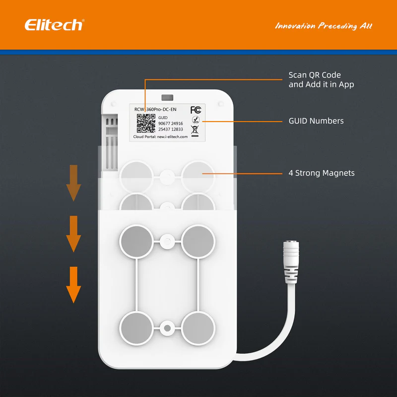 Elitech Alat Perekam Data RCW-360Pro-SC Monitor Suhu & Kelembapan IoT 4G Wireless Real-Time, Data Logger Digital dengan Penyimpanan Cloud/APP & Saluran Ekspansi Eksternal (Butuh Probe) - Gambar 6