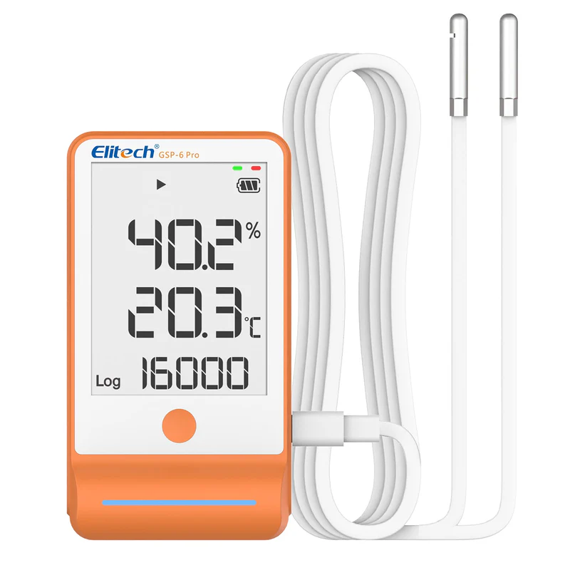 Elitech Alat Perekam Data GSP-6 Data Logger Suhu & Kelembapan Digital dengan Sensor Ganda Lepas-Pasang, Rentang -40℉ hingga 158℉, Akurasi ±0.6℉, Alarm Suara, Sertifikat Kalibrasi, Tampilan Nilai Max/Min - Gambar 14