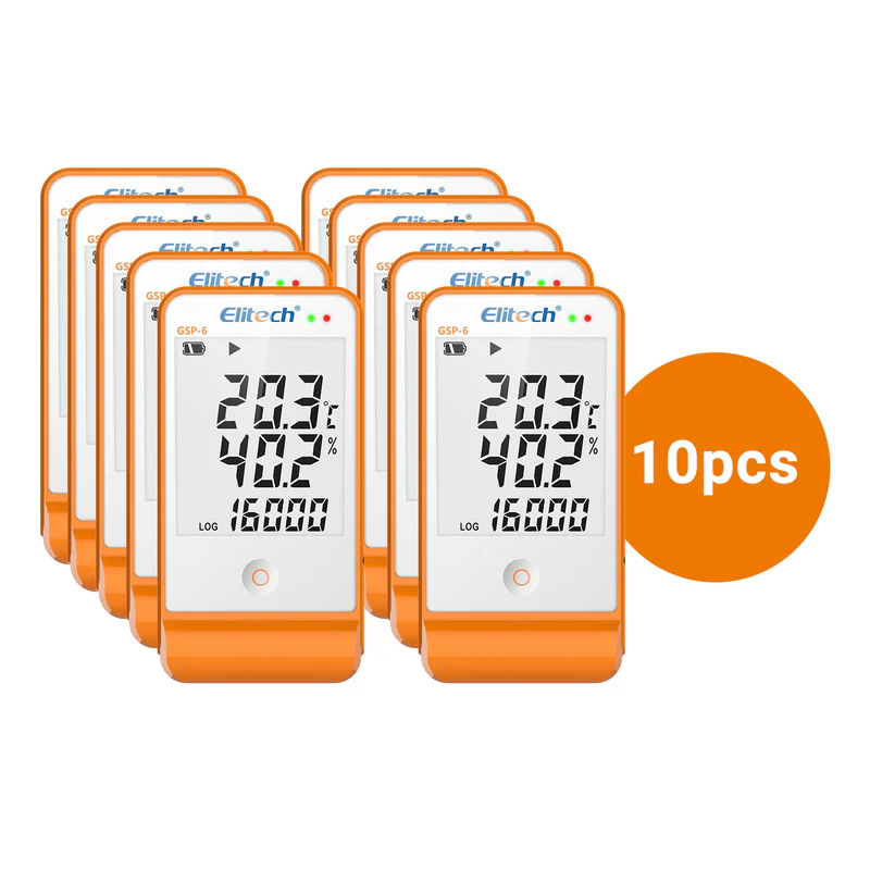 Elitech Alat Perekam Data GSP-6 Data Logger Suhu & Kelembapan Digital dengan Sensor Ganda Lepas-Pasang, Rentang -40℉ hingga 158℉, Akurasi ±0.6℉, Alarm Suara, Sertifikat Kalibrasi, Tampilan Nilai Max/Min - Gambar 11