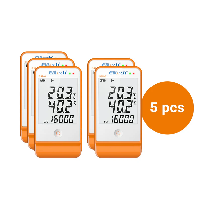 Elitech Alat Perekam Data GSP-6 Data Logger Suhu & Kelembapan Digital dengan Sensor Ganda Lepas-Pasang, Rentang -40℉ hingga 158℉, Akurasi ±0.6℉, Alarm Suara, Sertifikat Kalibrasi, Tampilan Nilai Max/Min - Gambar 10