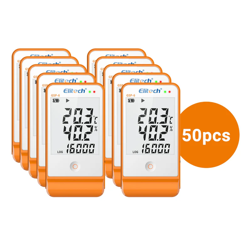 Elitech Alat Perekam Data GSP-6 Data Logger Suhu & Kelembapan Digital dengan Sensor Ganda Lepas-Pasang, Rentang -40℉ hingga 158℉, Akurasi ±0.6℉, Alarm Suara, Sertifikat Kalibrasi, Tampilan Nilai Max/Min - Gambar 12
