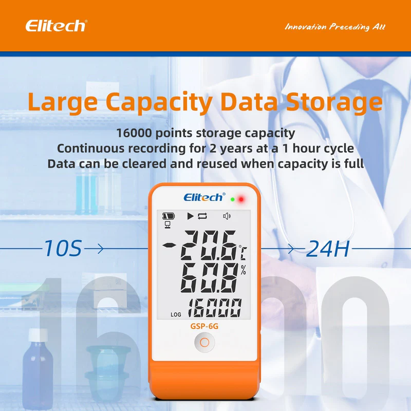 Elitech Alat Perekam Data GSP-6G Digital Temperature dan Humidity Data Logger dengan Probe Buffer Lepas-Pasang & Sertifikat Kalibrasi - Gambar 7