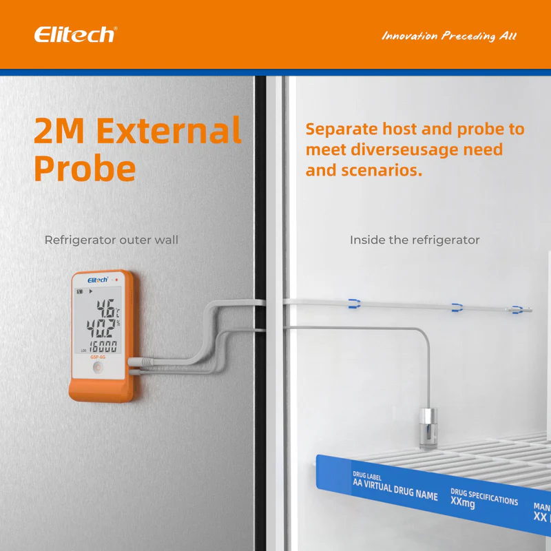 Elitech Alat Perekam Data GSP-6G Digital Temperature dan Humidity Data Logger dengan Probe Buffer Lepas-Pasang & Sertifikat Kalibrasi - Gambar 9