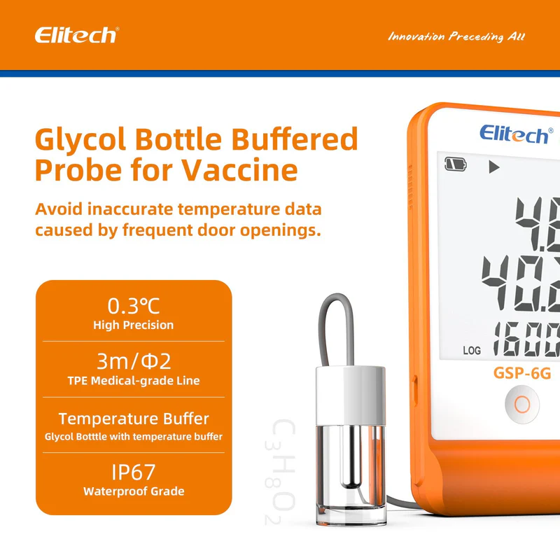 Elitech Alat Perekam Data GSP-6G Digital Temperature dan Humidity Data Logger dengan Probe Buffer Lepas-Pasang & Sertifikat Kalibrasi - Gambar 3