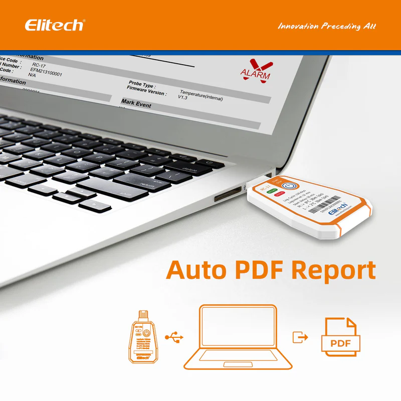 Elitech Alat Perekam Data RC-17 USB Data Logger Suhu Sekali Pakai -30℃~70℃ - Gambar 9