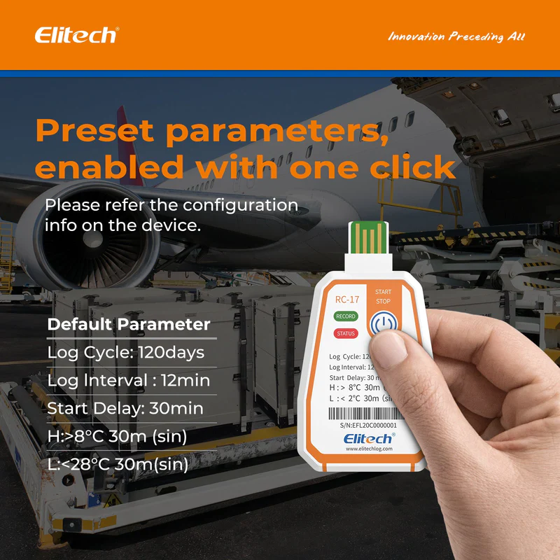 Elitech Alat Perekam Data RC-17 USB Data Logger Suhu Sekali Pakai -30℃~70℃ - Gambar 11