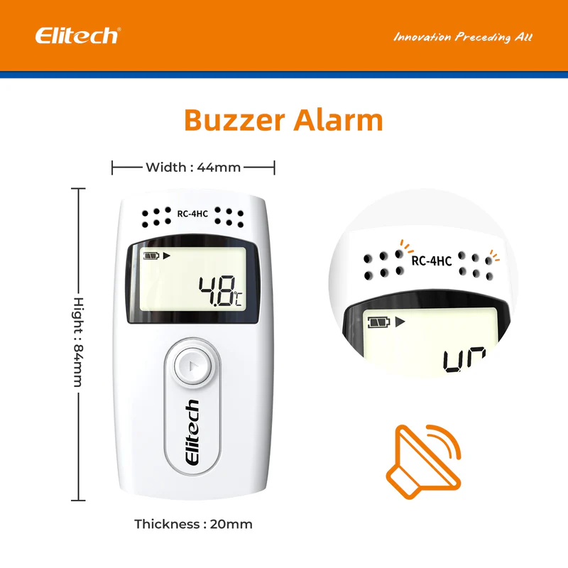 Elitech Alat Perekam Data RC-4HC Digital Temperature & Humidity Data Logger – Recorder dengan Sensor Eksternal & Alarm Suara - Gambar 3