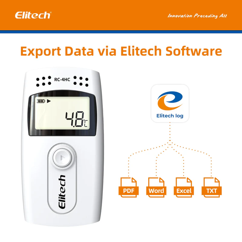 Elitech Alat Perekam Data RC-4HC Digital Temperature & Humidity Data Logger – Recorder dengan Sensor Eksternal & Alarm Suara - Gambar 2