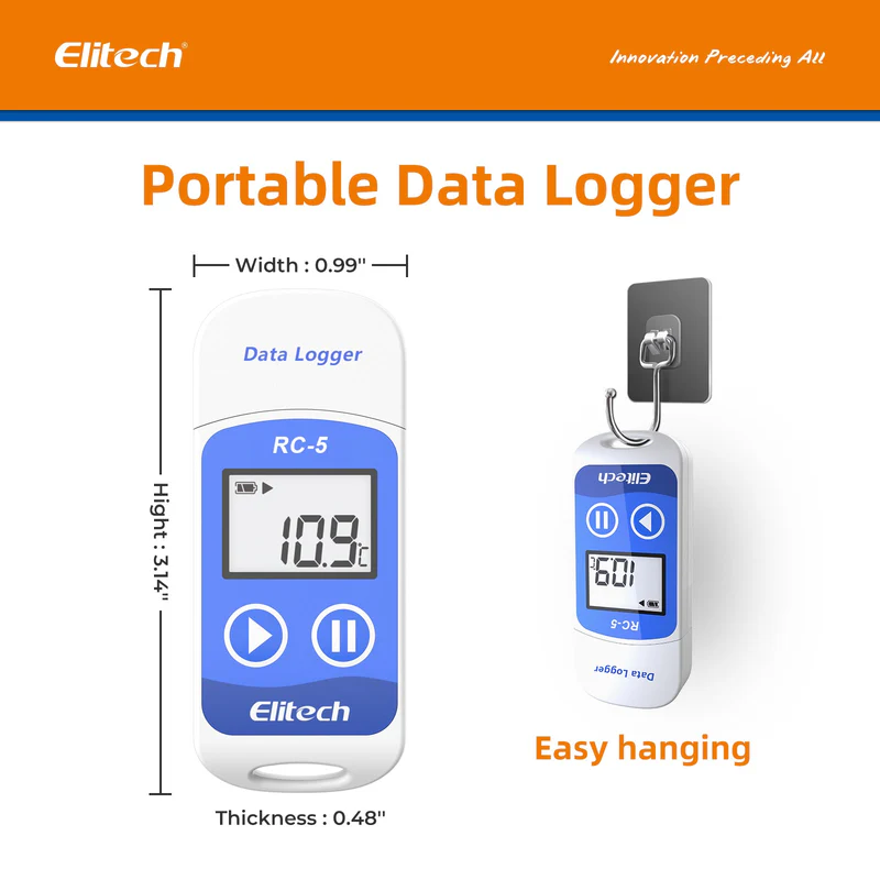 Elitech Alat Perekam Data RC-5 USB Temperature Data Logger dengan 32.000 Titik Perekaman - Gambar 3