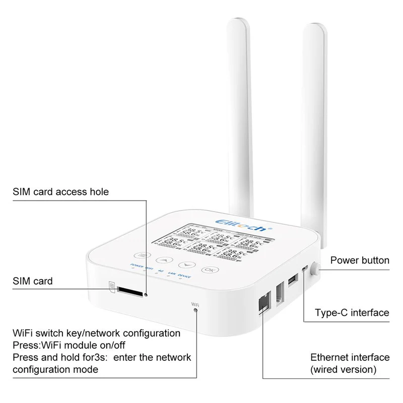 Elitech Alat Perekam Data RCW-3000 & RCW-3200 WiFi 4G Wireless Temperature Humidity Data Logger & Transceiver Monitor System dengan Cloud Storage dan Aplikasi Mobile - Gambar 3