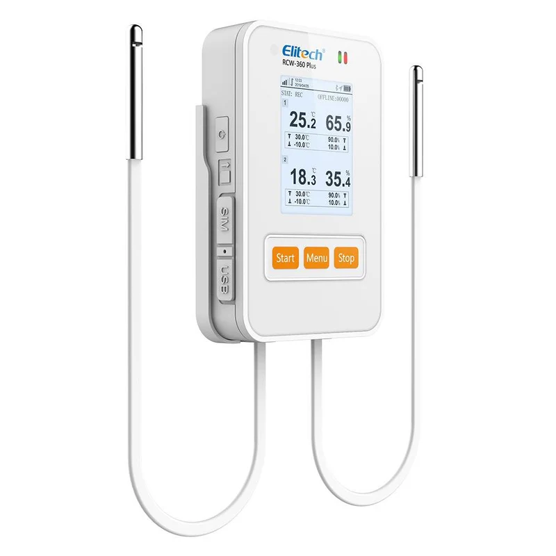 Elitech Alat Perekam Data RCW-360 Plus 4G Data Logger Suhu & Kelembaban dengan Probe Eksternal, Alarm Email/SMS/Aplikasi - Gambar 5
